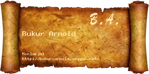 Bukur Arnold névjegykártya