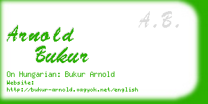 arnold bukur business card